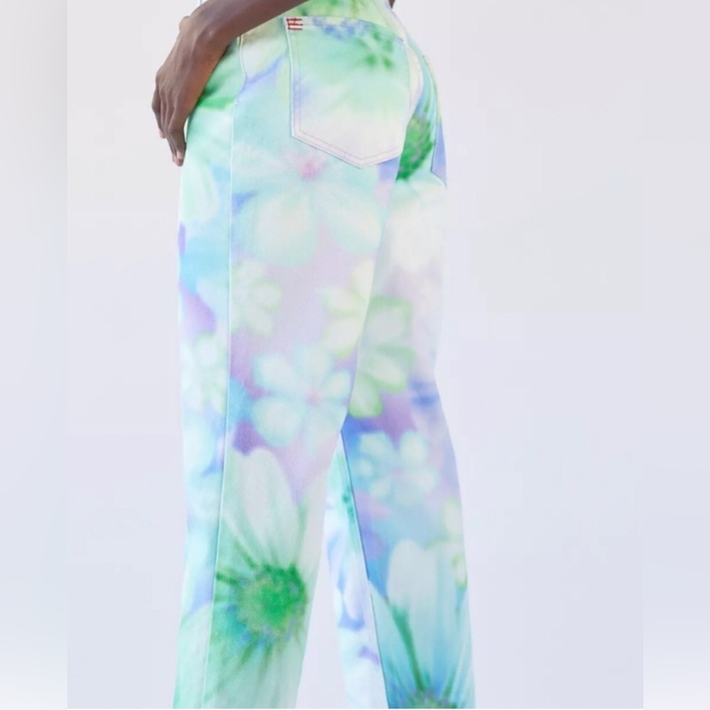 BDG Floral Multi botanical Tie Dye High Waisted Cowboy Jeans pants size 27 new - Picture 3 of 6